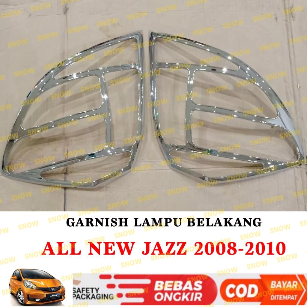 Garnish Lampu Belakang All New Jazz 2008 2010 Hitam Chrome