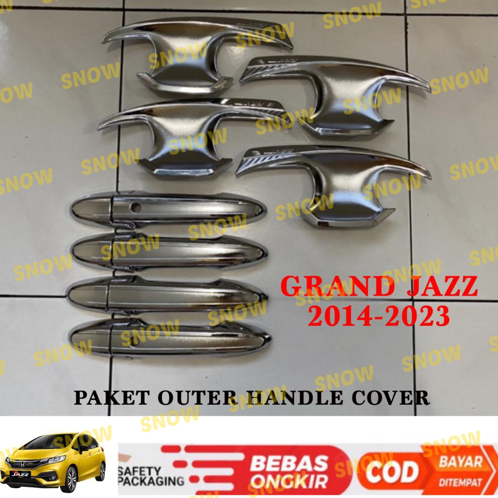 Paket Outer Handle Cover Grand All New Jazz GK5 2014 2022 2023 Hitam Chrome