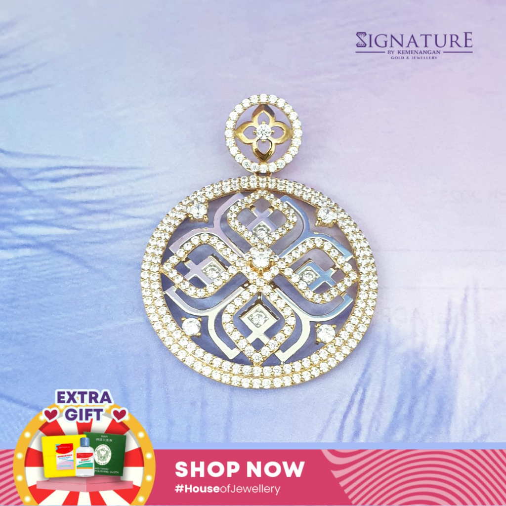 LIONTIN FLOWER GEMSTONE KOMBINASI KADAR 750