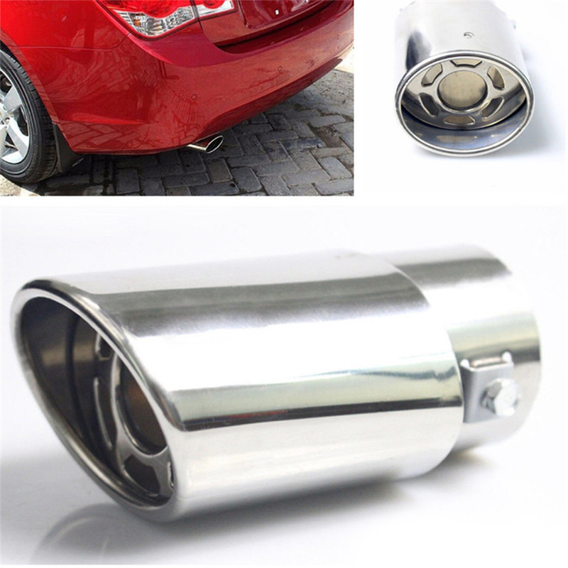 Ujung Knalpot Muffler Cutter Mobil Tailpipe Stainless Steel - E-7819 - Silver