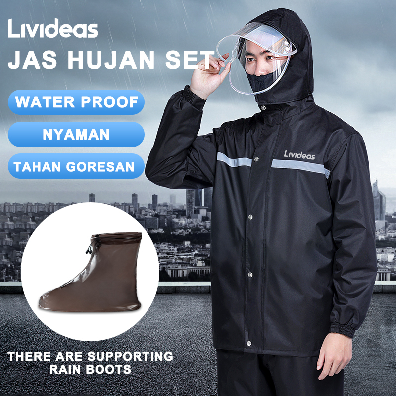 Livideas JAS HUJAN, Raincoat Terbaik Pria Wanita Anti Rembes Mocca