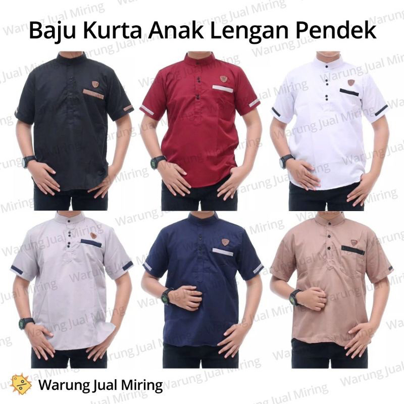 Kurta anak remaja usia 5-15 tahun // baju anak lengan pendek // baju koko anak