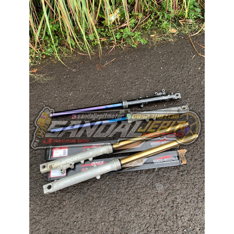 SHOCK DEPAN NINJA SERPICO ORIGINAL SET AS GOLD DAN BLUE INNER ORIGINAL