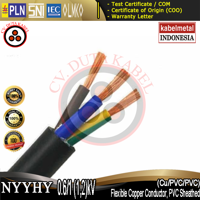 Kabel NYYHY 3x6 mm2 METAL /3 x 6 mm2/3x6mm2/3x6 mm/3x6mm/3 x 6 mm