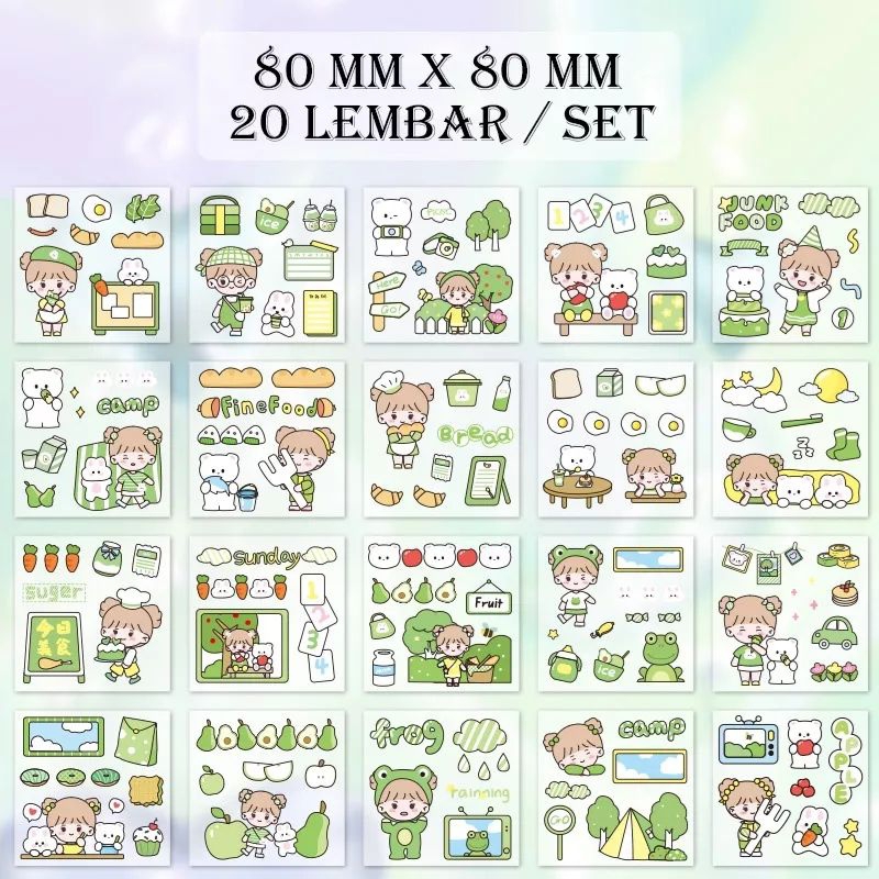 

20 Lembar Stiker aesthetic stiker Tumbler