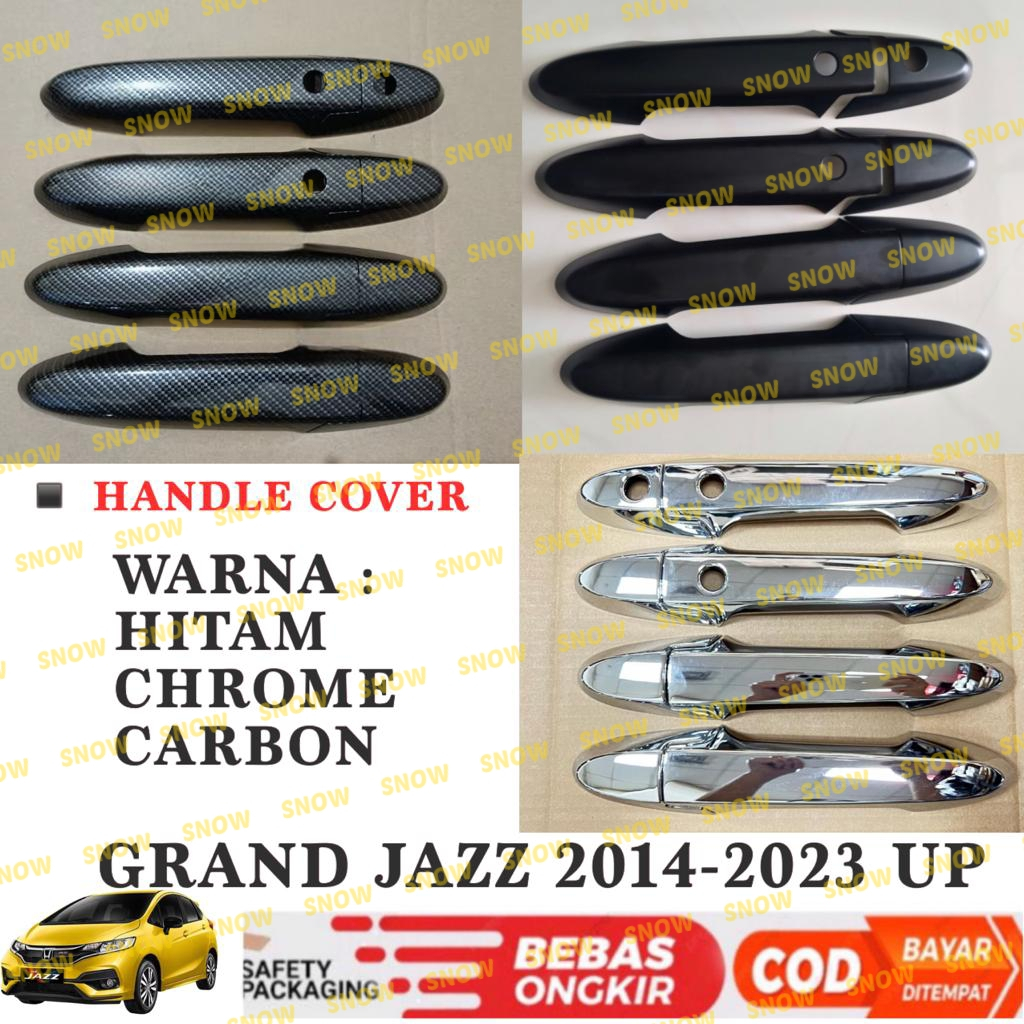 Cover Handle Pintu Grand All New Jazz 2014 City Hatcback  2022 2023 Up Hitam Chrome Carbon