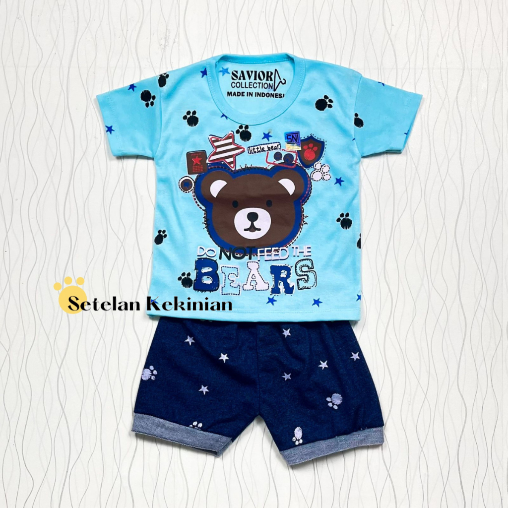 [SERIES BIRU] Set Anak Cowok 0-12bulan Setelan Bayi Laki Laki Kaos Lembut Katun Kado Akikah Set Newborn