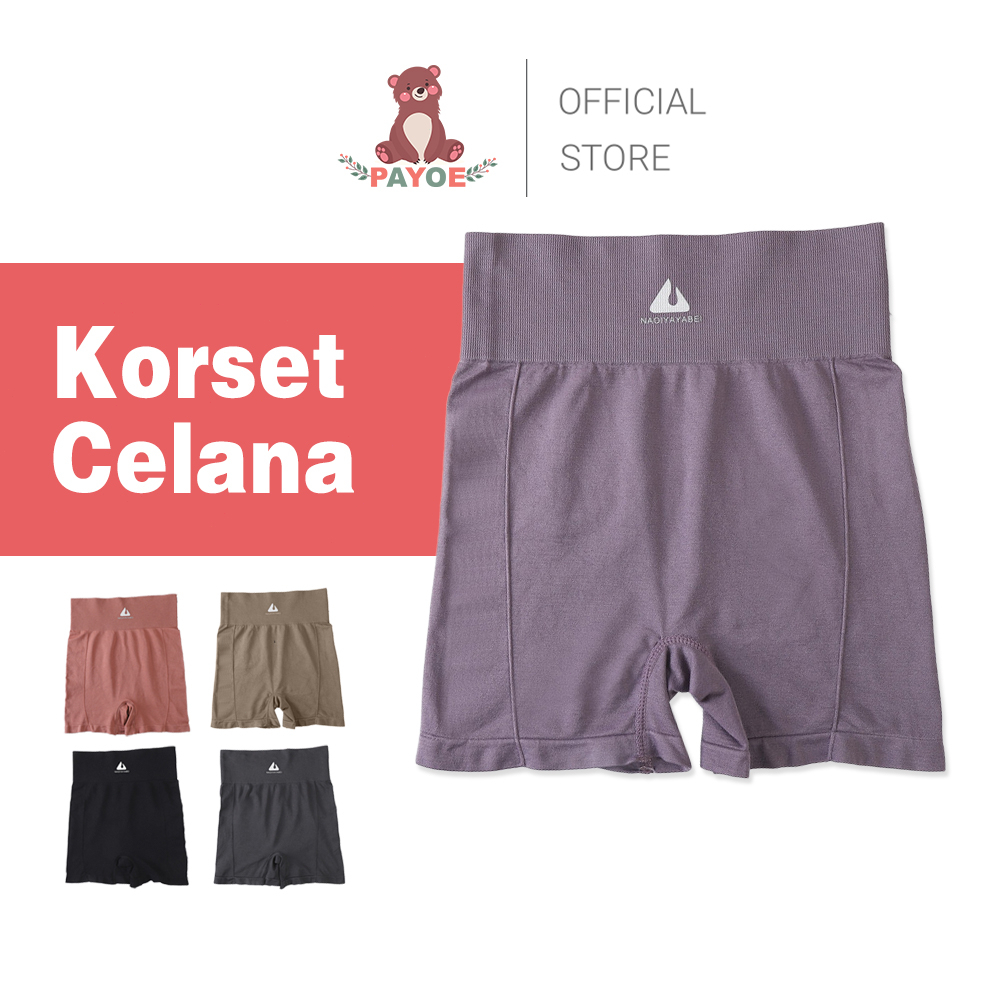 PAYOE Legging Pendek Wanita Celana Korset Pinggang Tinggi