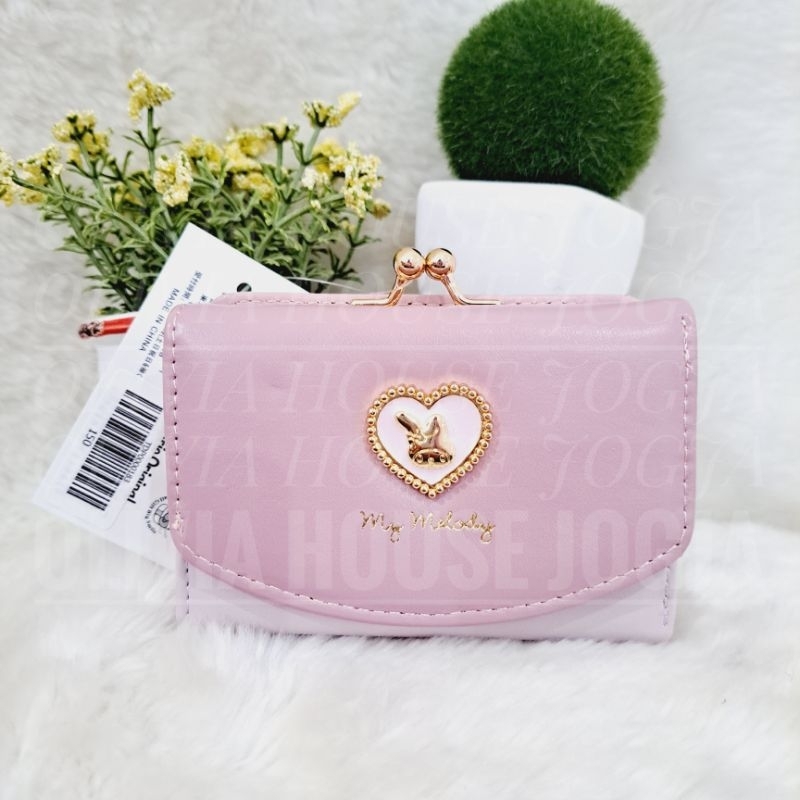 Dompet My Melody Pendek Pink Emboss Dompet Mini My Melody Klik Emboss Dompet Wanita My Melody Pink O