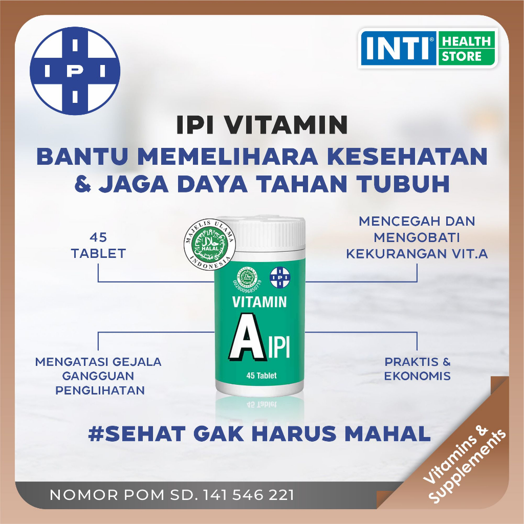 IPI | Vitamin Tablet Hisap Isi 45 | Vitamin A / B / B12 / B1 / C / D3
