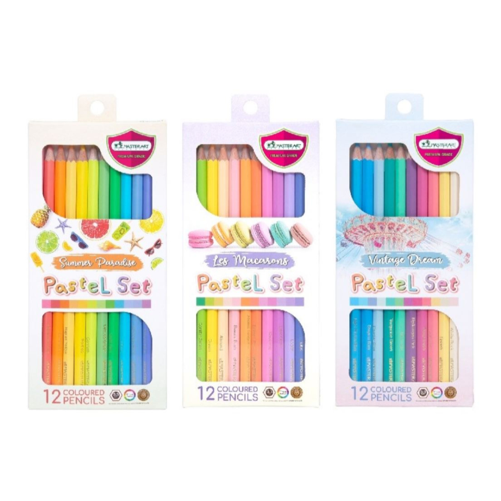 

[Master Art] Pensil Warna (Colour Pencil) Profesional Pastel Full 12 Colours
