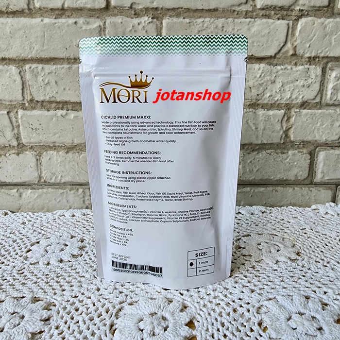 MORI PREMIUM CICHLID Chiclid Ciklit Pakan Makanan Pelet pellet Ikan Kecil 100 gr 100gr