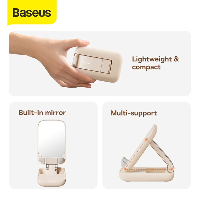 Baseus Seashell Series Folding Phone Stand - Silicone &amp; Mirror Version