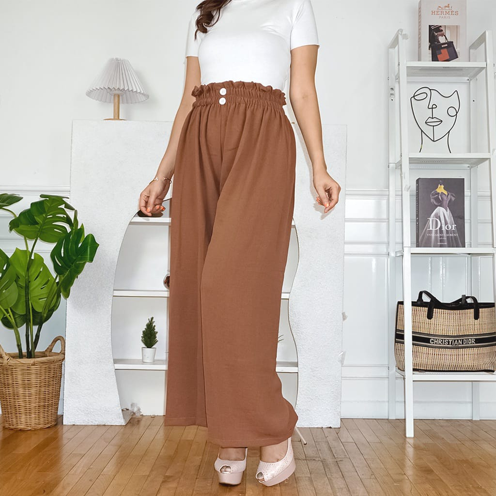 Ruby Crinkle Cullote Daily Kulot Crinkle kancing Airflow Kulot Basic Crinkle Size Jumbo