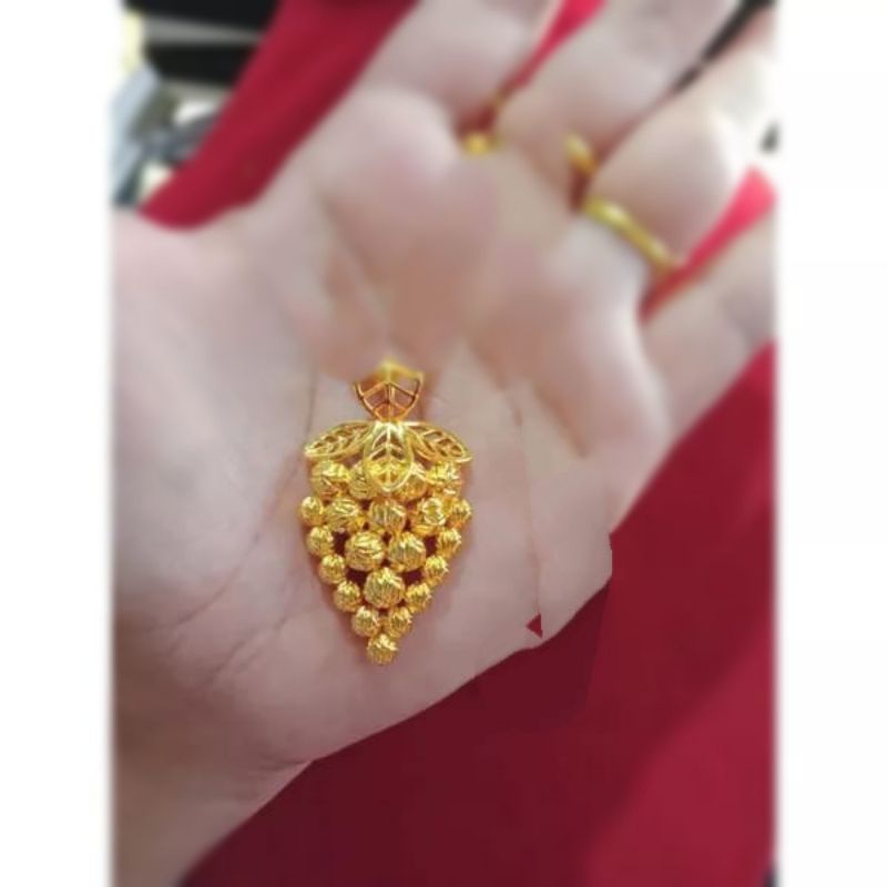 liontin anggur 2 suku lapis emas 24k