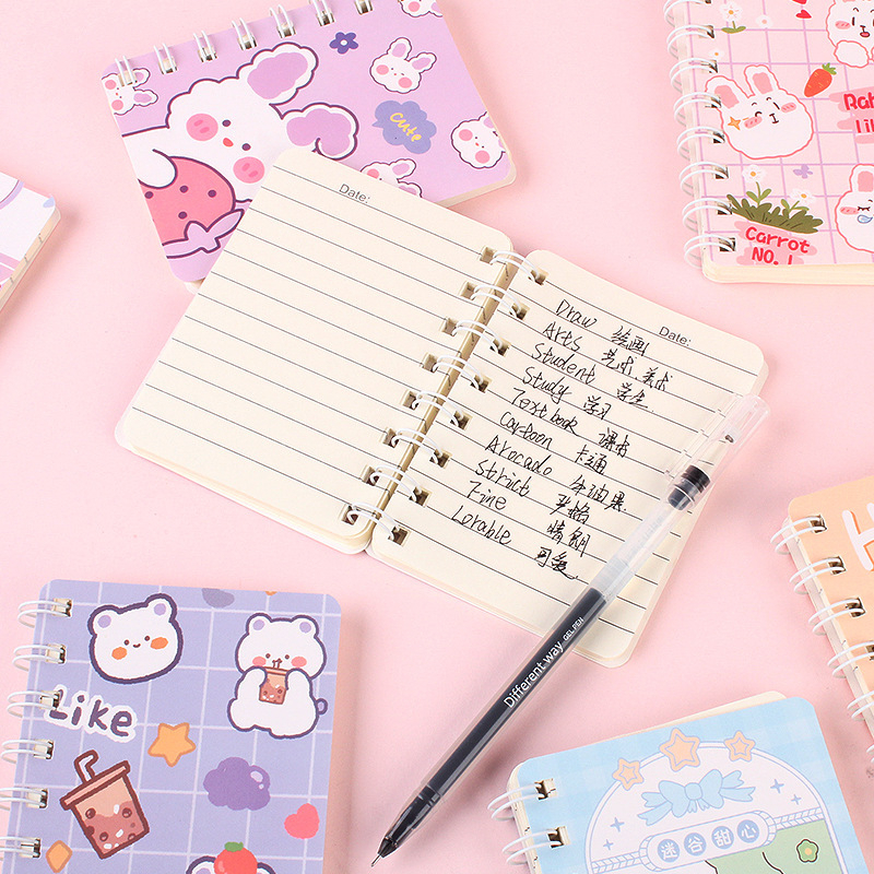 MIKADO - KP115 BUKU TULIS MINI A7 MOTIF KARTUN NOTEBOOKRING A7 MINI CARTOON MINI BOOK NOTEPAD KARAKTER BUKU TULIS RING MEMO KECIL MURAH IMPORT