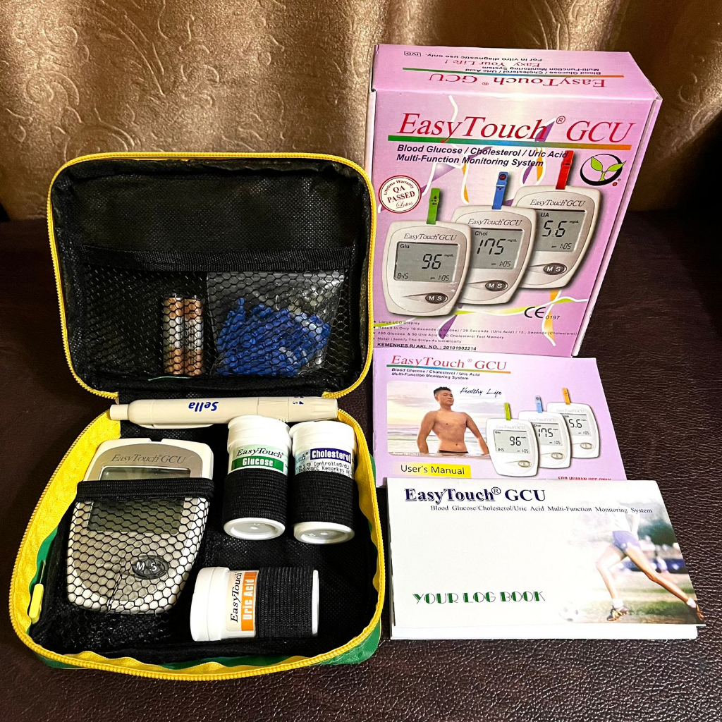 EASY TOUCH  GCU 3 IN 1 UNIT MESIN ALAT CEK GULA DARAH KOLESTEROL ASAM URAT