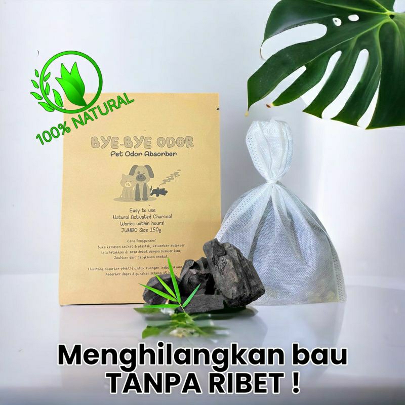 BYE-BYE ODOR 150g ACTIVATED CHARCOAL ODOR ABSORBER PENYERAP BAU TIDAK SEDAP ODOUR ABSORBER PENYERAP BAU KOTORAN HEWAN PENYERAP BAU KUCING PENYERAP BAU ANJING PENGHILANG BAU KUCING PENGHILANG BAU ANJING PENGHILANG BAU TIDAK SEDAP PET ODOR REMOVER