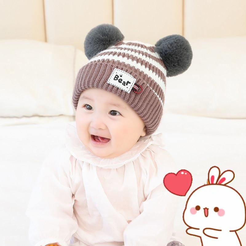 TOPI ANAK TERBARU KUPLUK BAYI BEAR LUCU TOPI ANAK PEREMPUAN LAKI LAKI 2 bulan- 2 Tahun