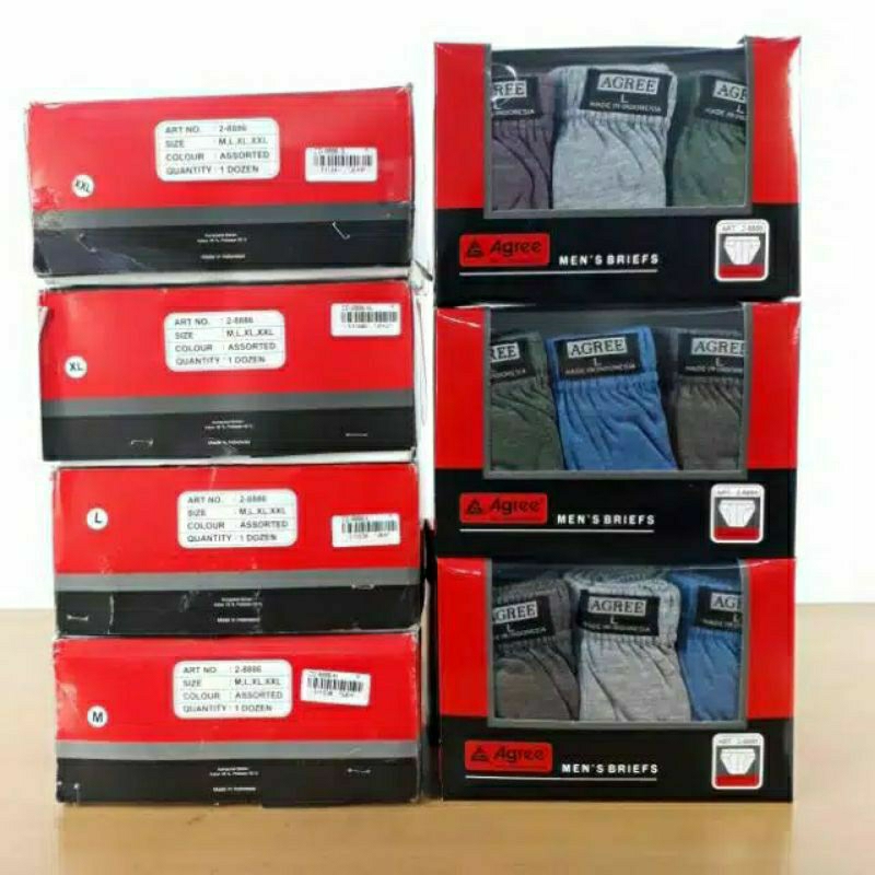 CELANA DALAM PRIA  AGREE 2-8886. 1box isi 3pcs