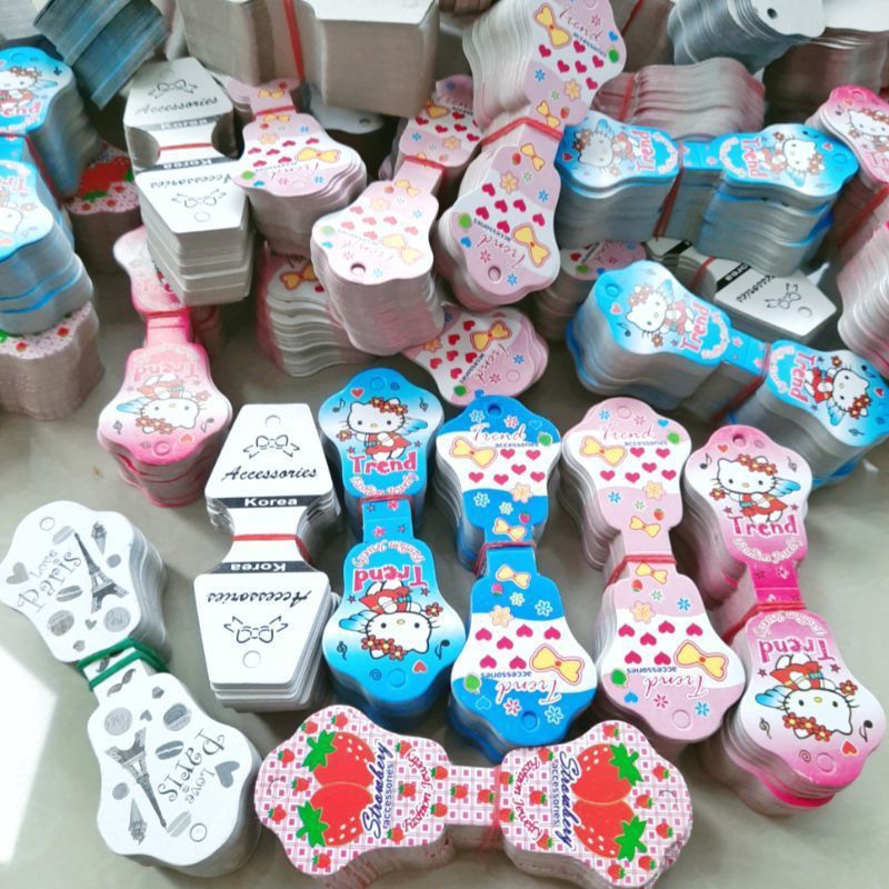 

COD Kertas Label Korea Gantungan Aksesoris Penjepit Plastik