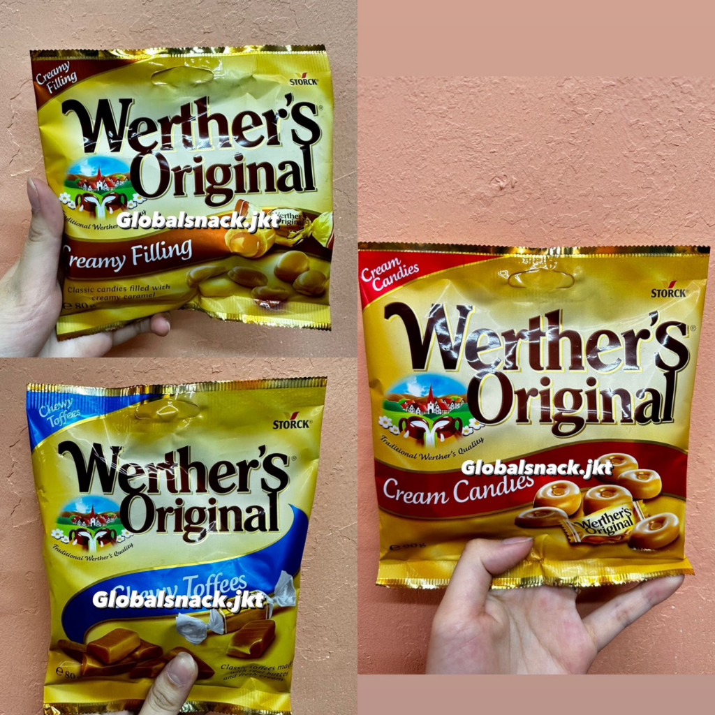 

Storck Werther's Caramel Original Cream Candies / Creamy Filling / Chewy Toffees - Werthers