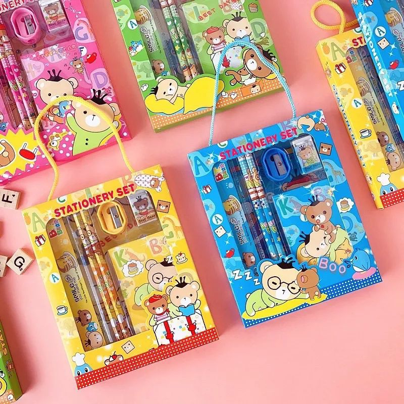 MJ88 Pensil Anak Set Stationery Alat Tulis kotak Pensil Karakter /Book Set Alat Tulis Paket Buku Unik / Paket Alat Tulis Set /Stationery Set Corak Gambar /Memo /Souvenur Ulang Tahun Anak / Paket Alat Tulis Anak /Stationery Set Tas/Set Alat Tulis Set