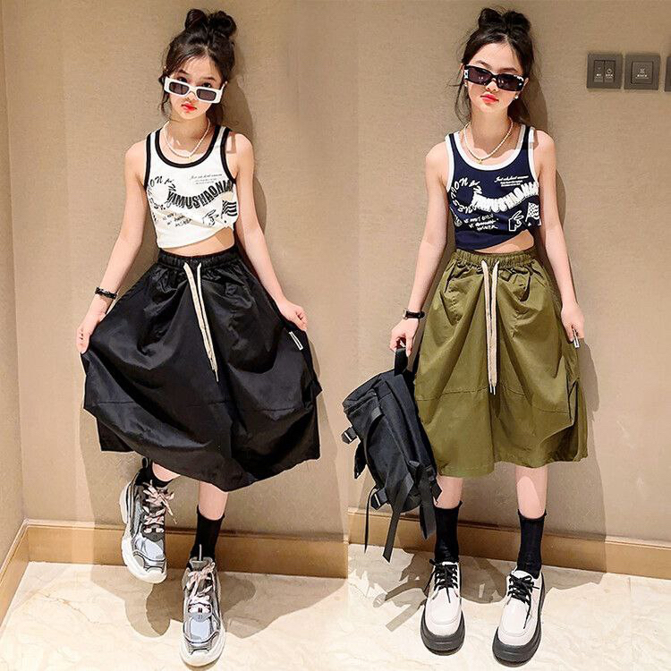 [JEWELS KIDS] QUINZIE SPORTY SKIRT SET/SETELAN BAJU FASHION ANAK KOREA IMPORT/SETELAN BAJU FASHION S