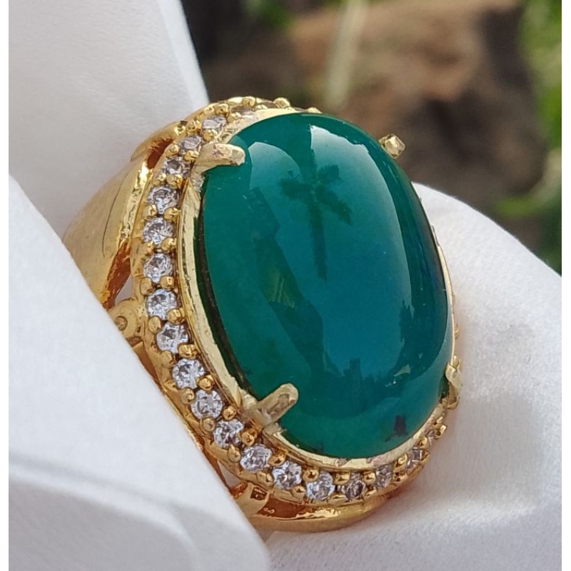 CINCIN BATU BACAN DOKO KRISTAL BODY GLASS 100% ASLI NATURAL