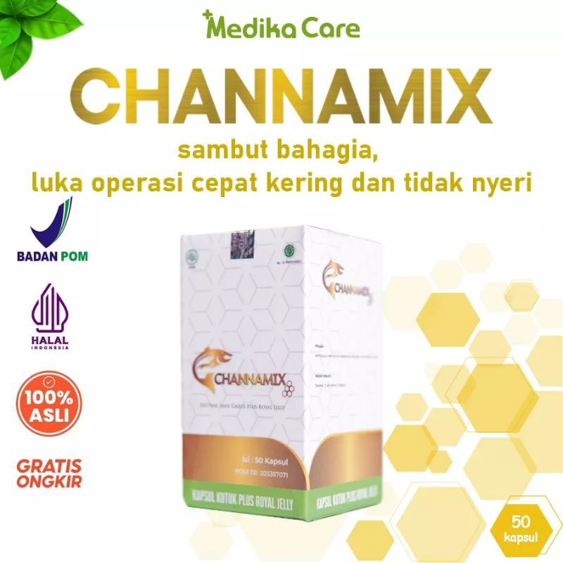 Channamix kapsul ikan kutuk mempercepat proses penyembuhan luka paska operasi & melahirkan normal ch