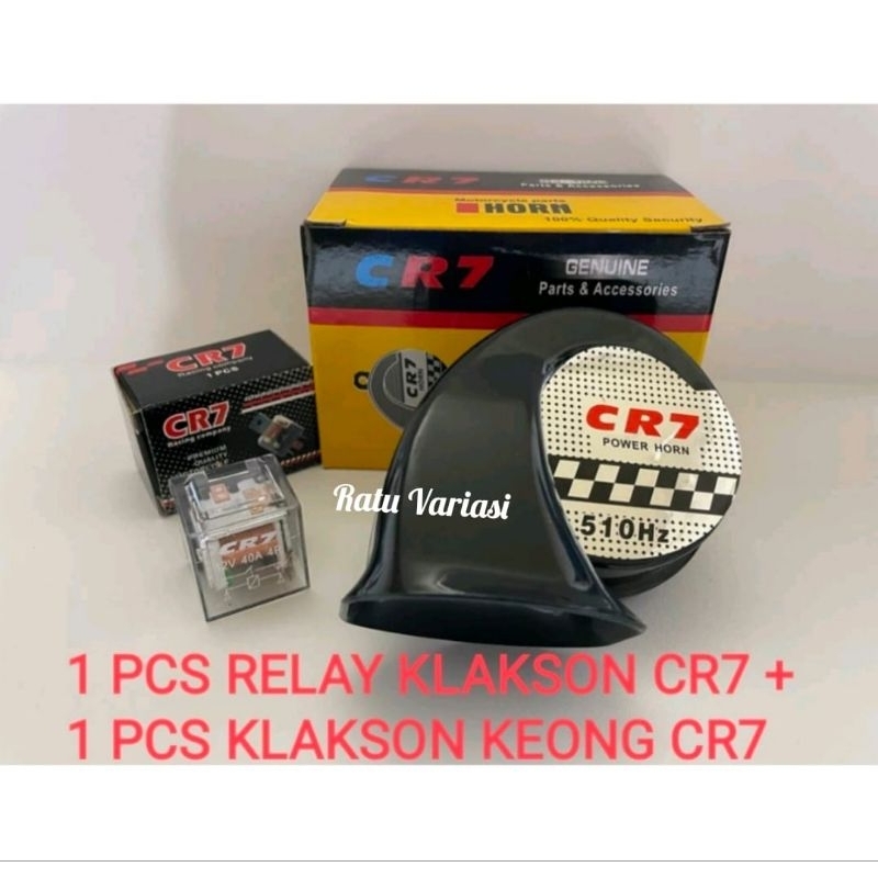 Paket Klakson Keong Horn Single Cr7+Relay Klakson Transparan Cr7 Universal