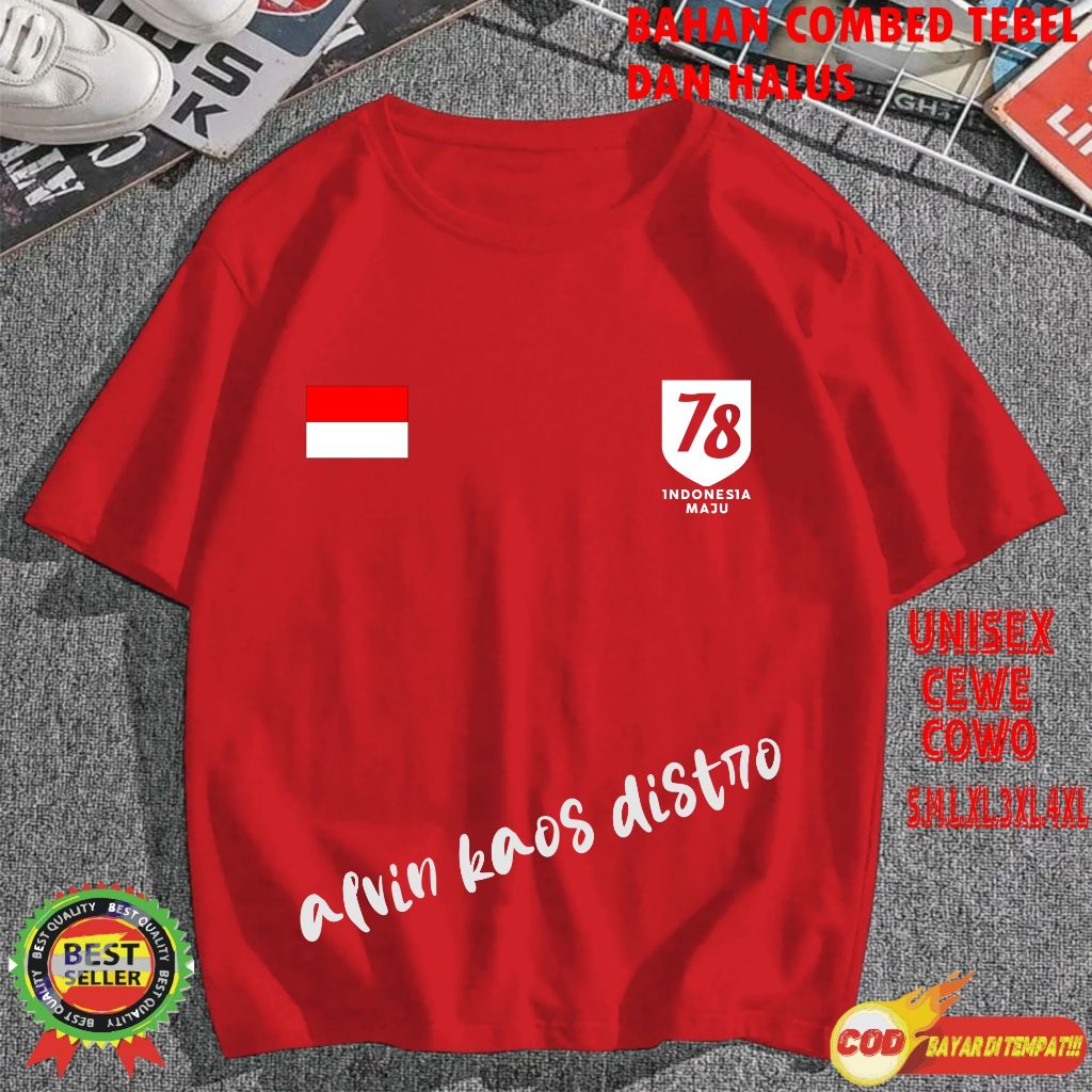 Beli 10 Pc Gratis 1 Pc Hut RI 78 Kaos Terlaris 17 Agustus 1945 78 Kemerdekaan Indonesia Kaos Merah Putih Hitam Kaos Cewek Cowok Anak01