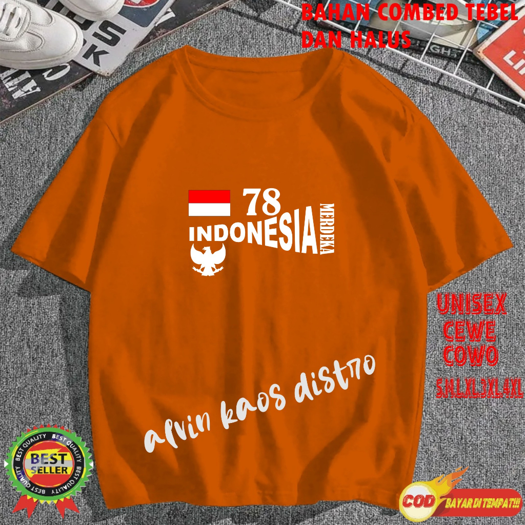 Beli 10 Pc Gratis 1 Pc Hut RI 78 Kaos Terlaris 17 Agustus 1945 78 Kemerdekaan Indonesia Kaos Merah Putih Hitam Kaos Cewek Cowok Anak02