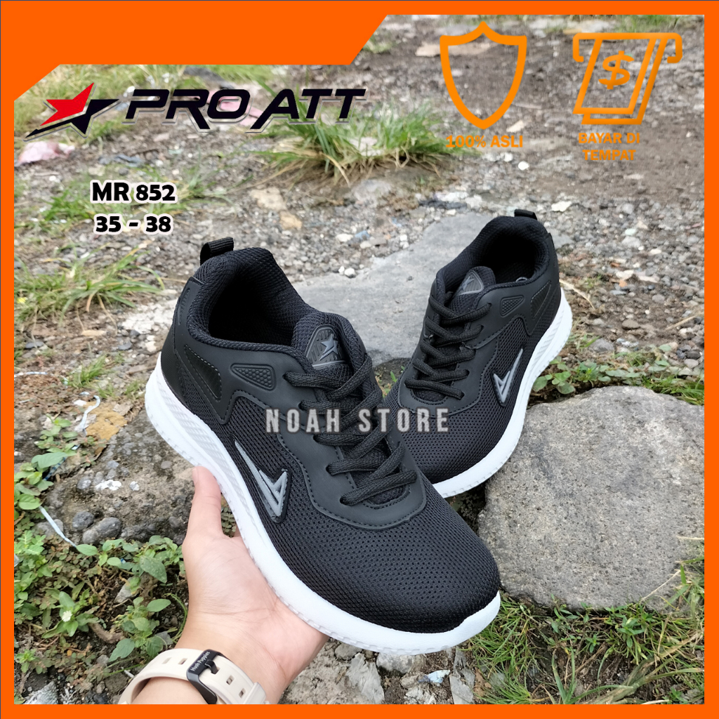 NOAH - Sepatu Sekolah PRO ATT MR 852 35-38 /Sepatu Sekolah Hitam /Sepatu Pria /Sepatu Anak /Sepatu O