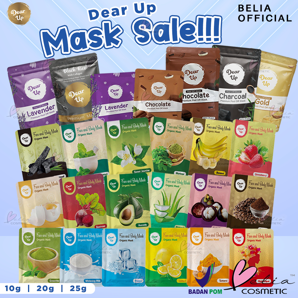 ❤ BELIA ❤ DEAR UP Mask Exp Dekat | Cuci Gudang | Masker Wajah | Masker Viral | Masker Powder | Peel Of Mask | Masker Premium | Sale