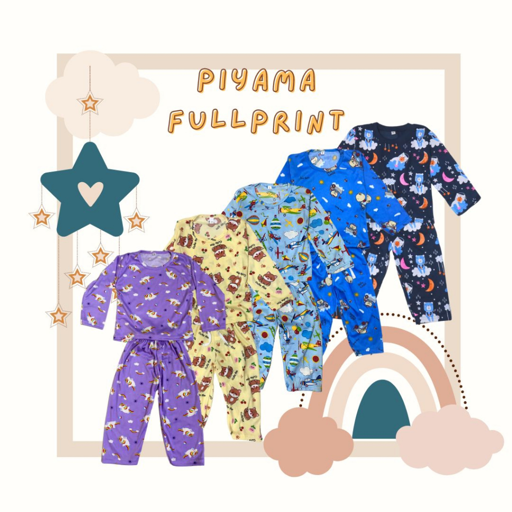 BabynKids - setelan Anak Piyama Lengan Panjang / Piyama Anak printing /Baju Tidur Anak