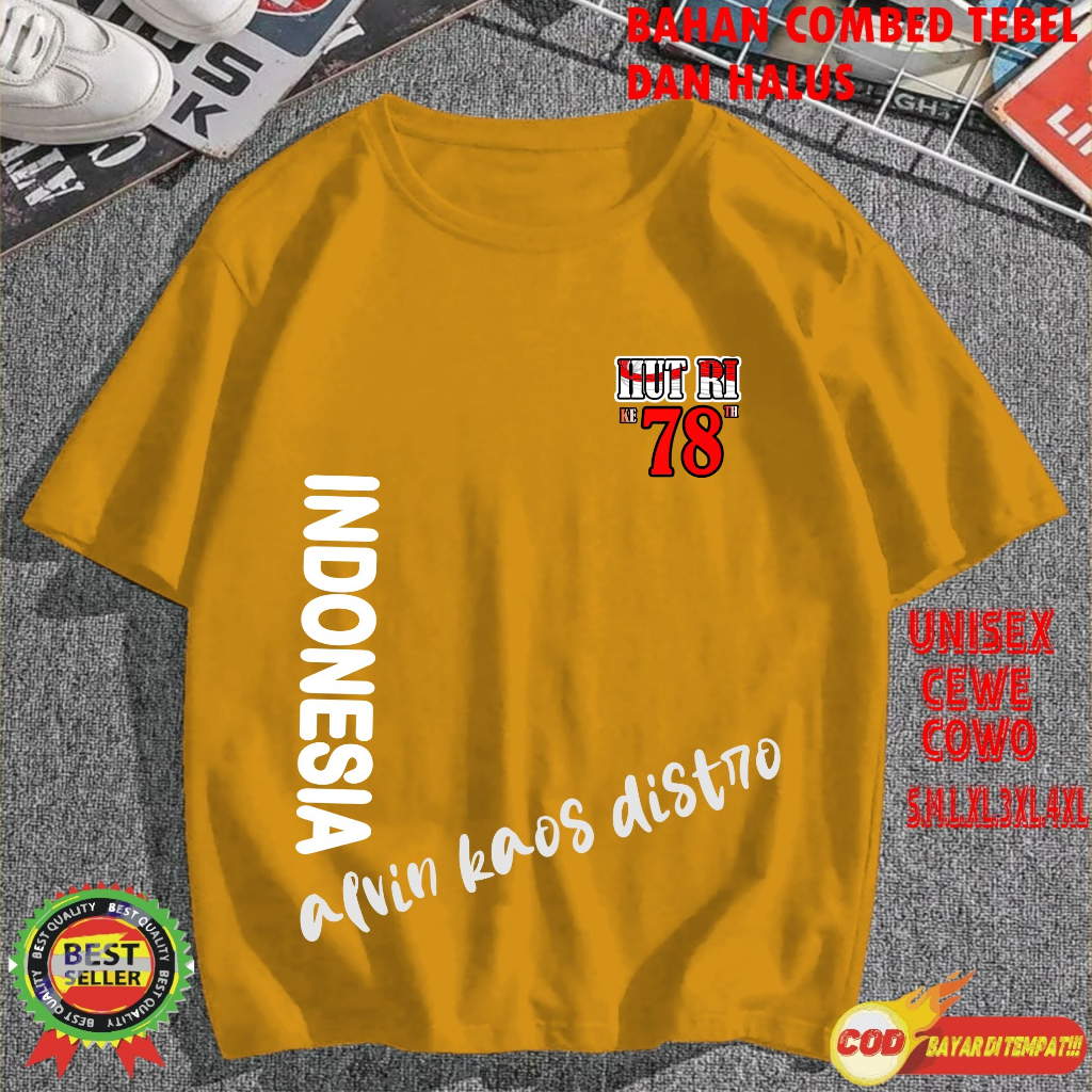 Beli 10 Pc Gratis 1 Pc Hut RI 78 Kaos Terlaris 17 Agustus 1945 78 Kemerdekaan Indonesia Kaos Merah Putih Hitam Kaos Cewek Cowok Anak08