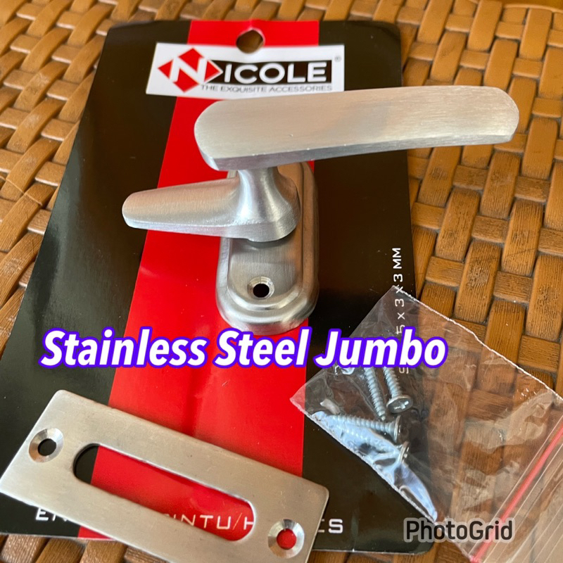 RAMBUNCIS STAINLEES SUS 304 STAINLESS BELLUCI HITAM BLACK KUNCI JENDELA GRENDELKunci jendela jendela