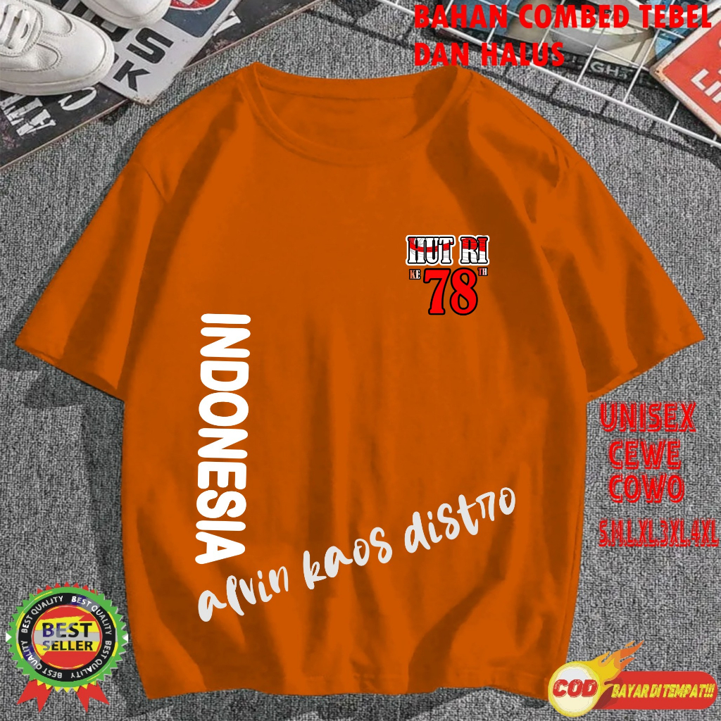 Beli 10 Pc Gratis 1 Pc Hut RI 78 Kaos Terlaris 17 Agustus 1945 78 Kemerdekaan Indonesia Kaos Merah Putih Hitam Kaos Cewek Cowok Anak08