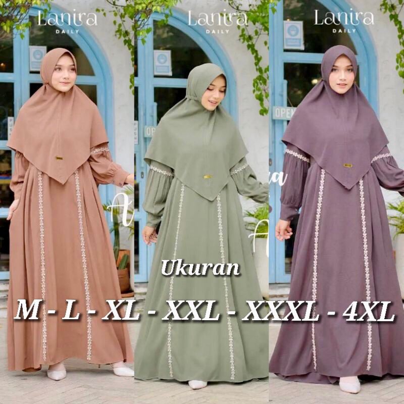 GAMIS SET HIJAB GAMIS SYARI ALMIRA SET HIJAB UKURAN M-L-XL-XXL-XXXL-4XL GAMIS SET SYARI JUMBO BISA B