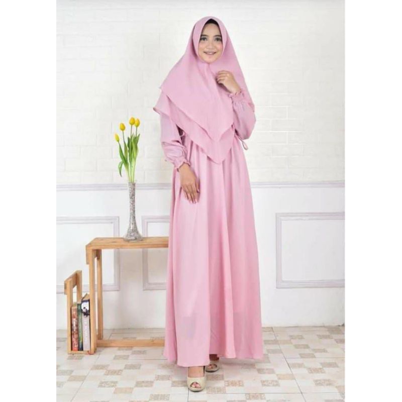 Sakinah Dress Pink Cantik Rizquna Shop