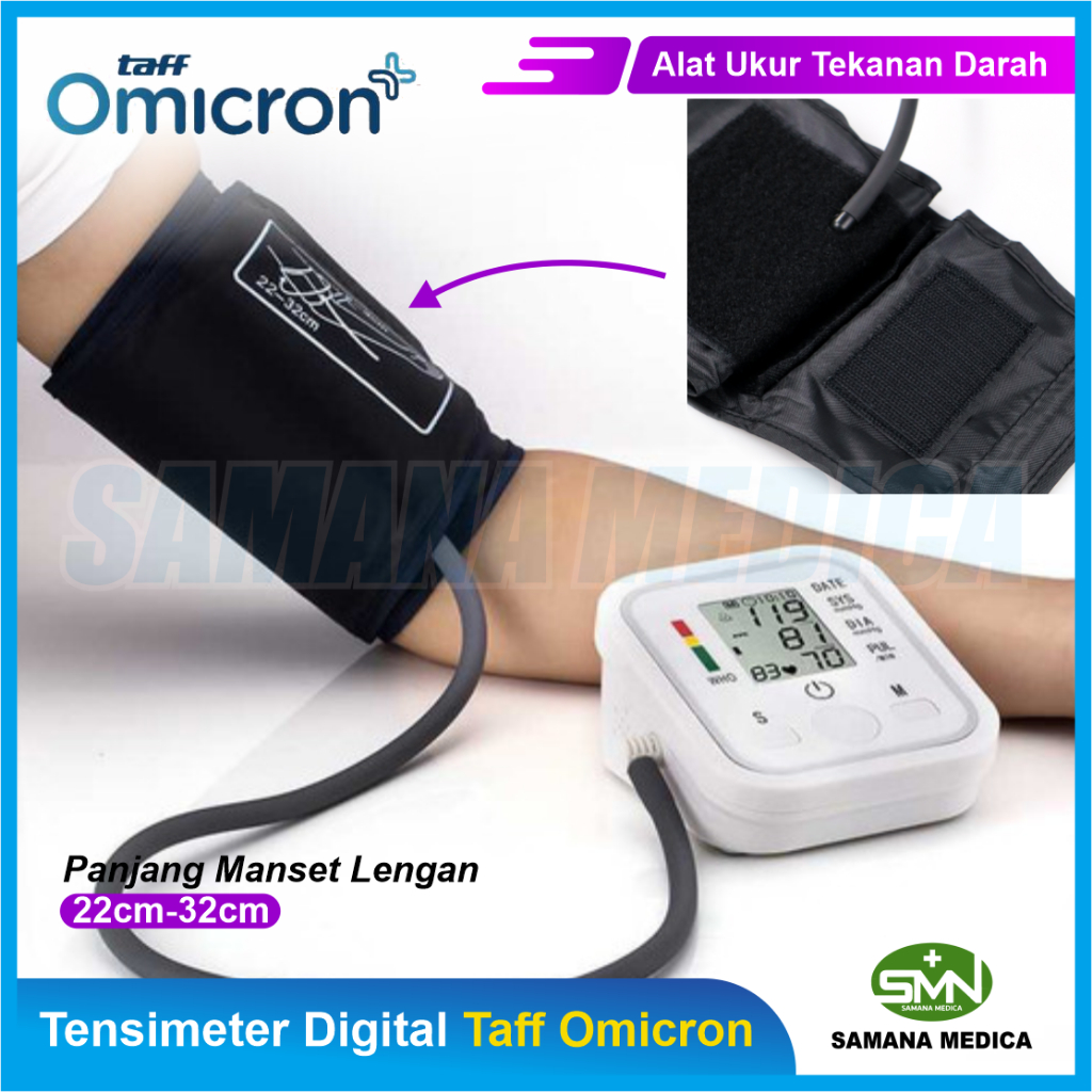 Tensimeter Digital Dengan SUARA Taff Omicron BW-3205 Sphygmomanometer Pengukur Tekanan Darah - FREE BATERAI