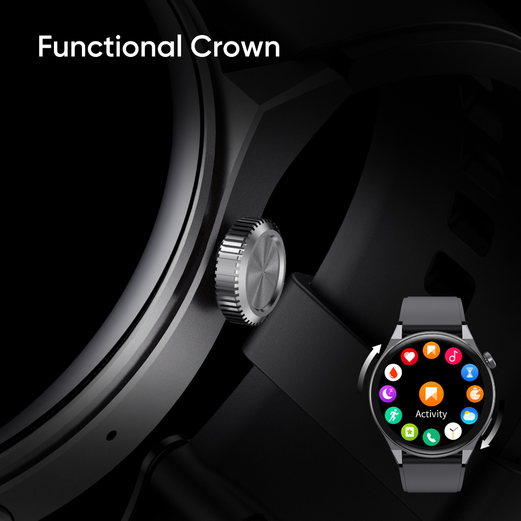 DIZO By realme techlife Watch R2 smartwatch R2 1.43 inch Dynamic display Black/Silver