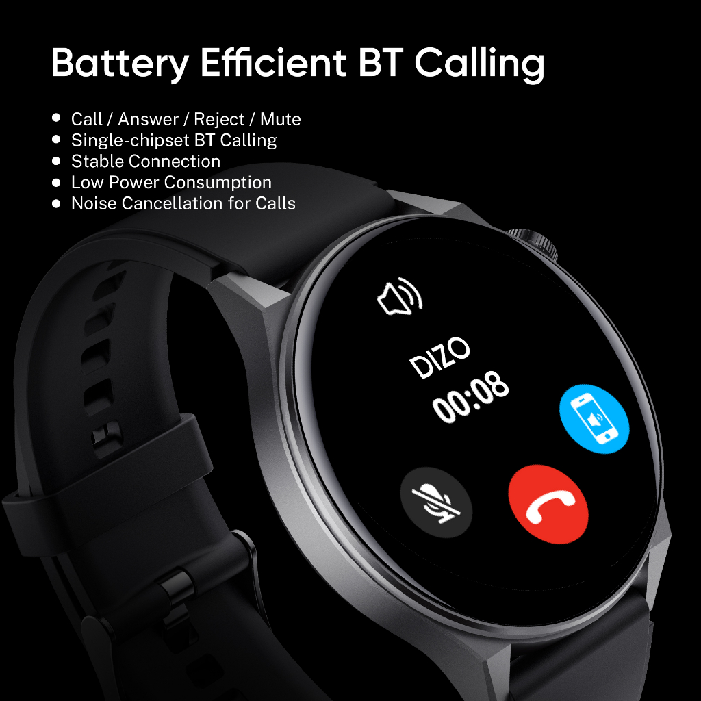 DIZO By realme techlife Watch R2 smartwatch R2 1.43 inch Dynamic display Black