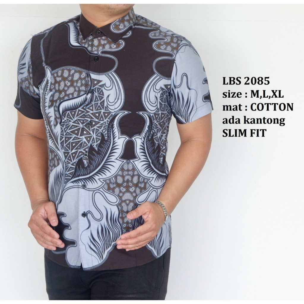 KEMEJA BATIK PRIA SLIM FIT BAJU BATIK PRIA SLIM FIT PREMIUM LBS2085