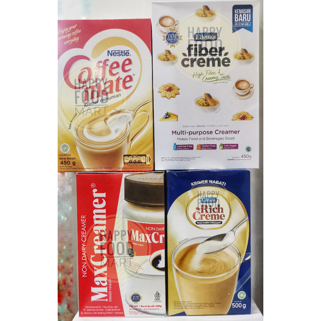 

[HALAL] MAX CREAMER/COFFEE MATE/ELLENKA FIBER CREME/RICH CREME/KRIMER NABATI MINUMAN KOPI TEH/PENGGANTI SANTAN KELAPA/NON DAIRY CREAMER/FIBER CREAM