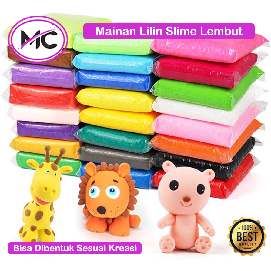 Lilin Slime Clay Edukasi Mainan Anak Plastisin Lembut Polymer Warna