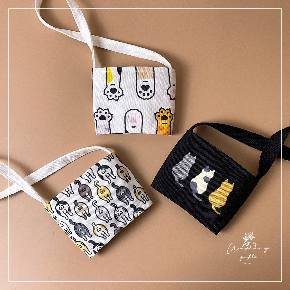 Cup Holder Bag Cup Sleeve Cup Holder Tas Boba Tas Gelas Tas Kanvas Minuman Tas Kanvas Gelas Minum Ta