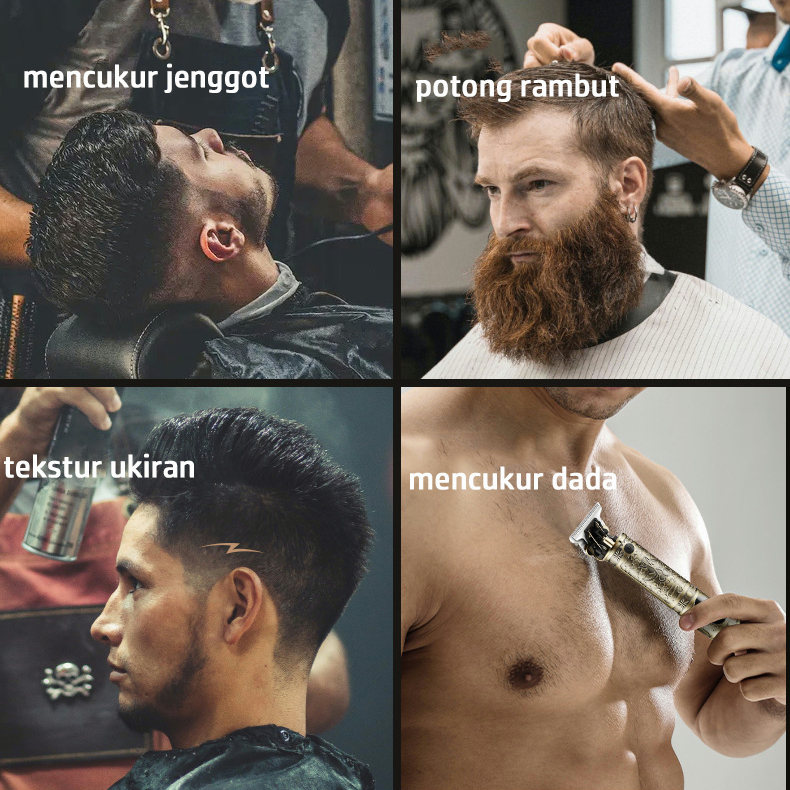 YUN Mall Alat Cukur Rambut Elektrik Mesin Potong Rambut Hair Clipper Alat Potong Rambut Cliper Rambut Cordless Professional Pemotong Rambut Hair Trimmer Rechargeable