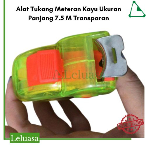 Alat Tukang Meteran Kayu Ukuran Panjang 7.5 M Transparan